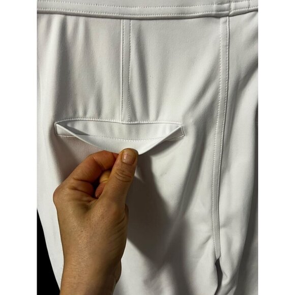 Halara Womens White Wide-Leg Cropped Pants With Pockets Stretch Fabric, STRETCH, - Picture 4 of 7